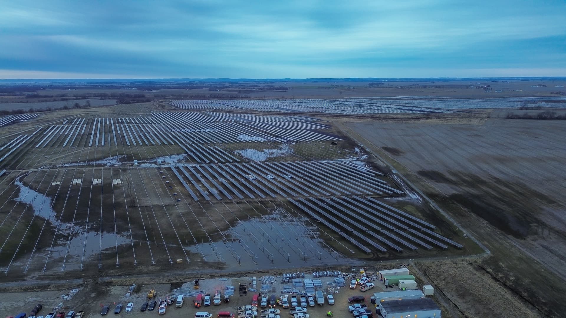 Aerial view of Ohio solar farm