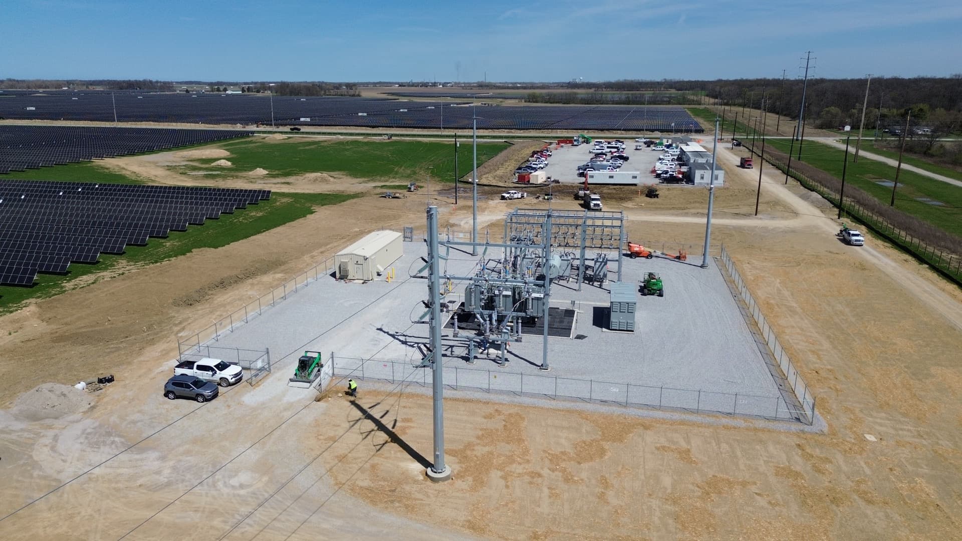 Solar collection substation and panel array